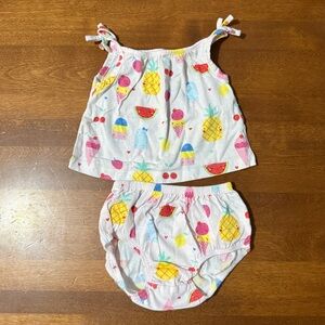 Tropical Fruit Print Baby Set